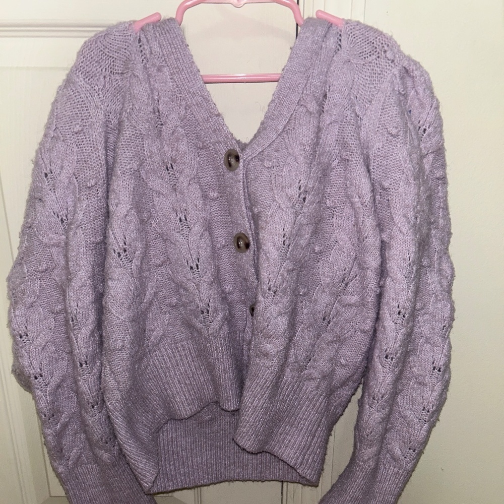 Light Purple Knitted Cardigan